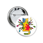 Кошка художник с кисточками и красками