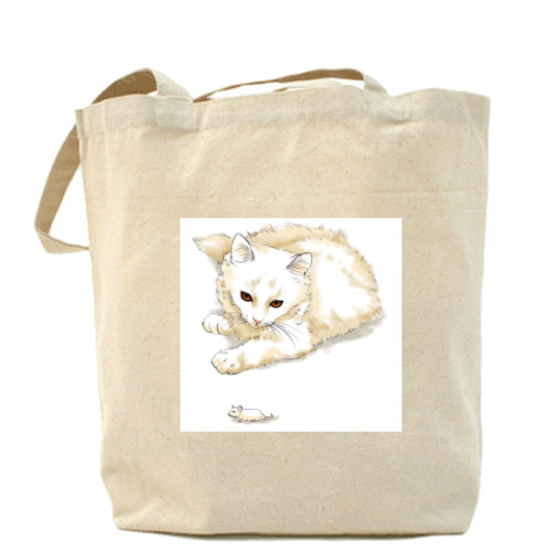 Сумка шоппер с принтом кошки-мышки