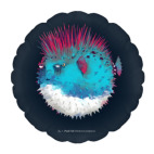 Подушка "круг", 35x35 см Брутальная рыба панк Punk fish