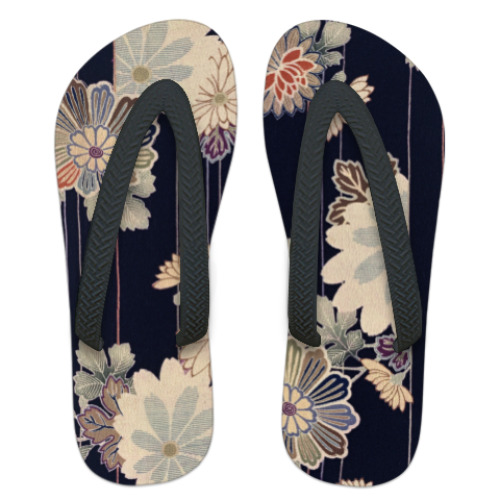 Шлепанцы (сланцы) с принтом Цветы