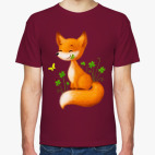 Классическая футболка Лисенок в клеверах