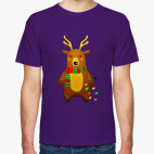 Классическая футболка Новогодний медведь