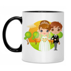 Двухцветная кружка Молодожены
