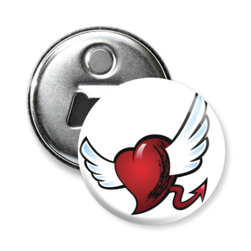 Магнит-открывашка с принтом Сердце