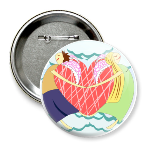 Значок 75мм с принтом  'LOVE'