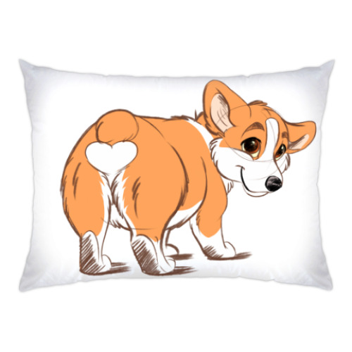 Подушка с принтом corgi butt
