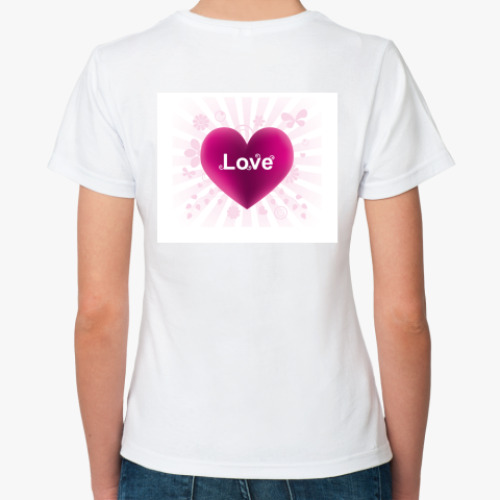 Классическая футболка с принтом Love