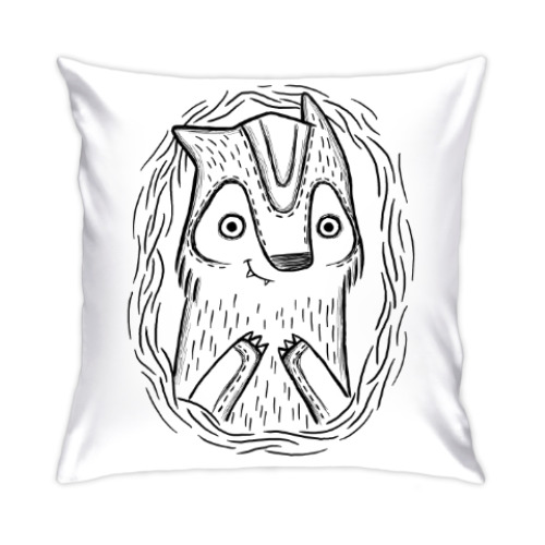 Подушка с принтом Волчик