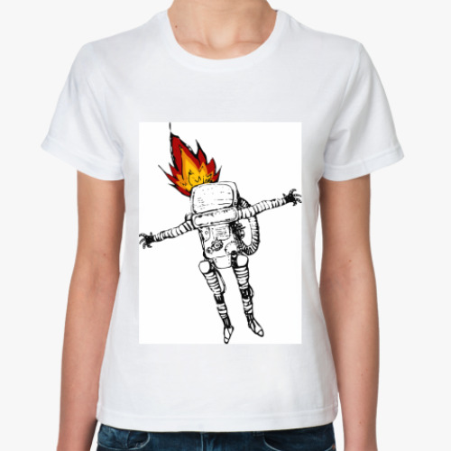 Классическая футболка с принтом Робот