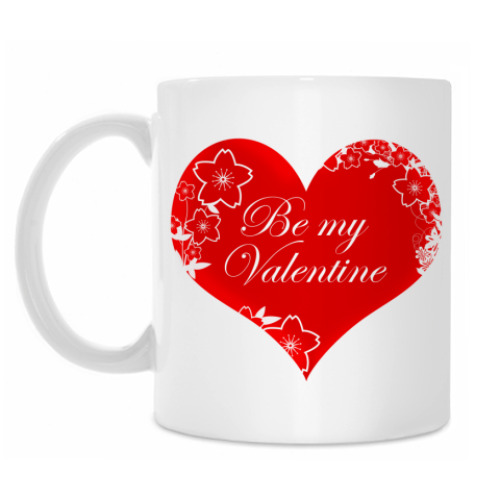 Кружка с принтом Be My Valentine