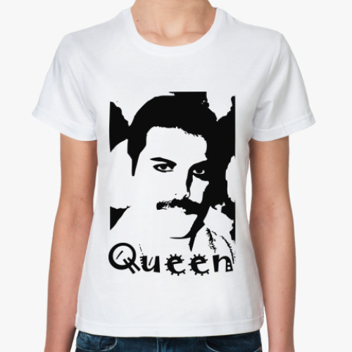 Классическая футболка с принтом  Queen