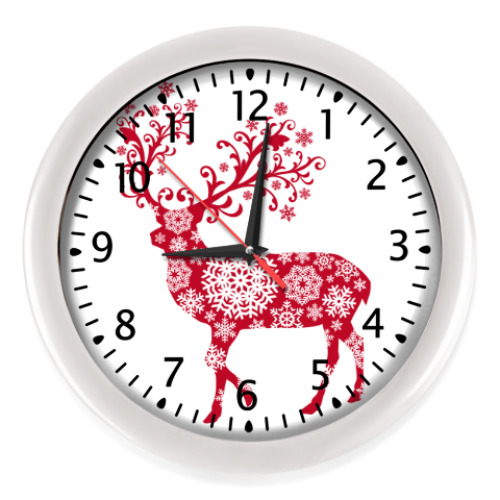 Настенные часы с принтом Силуэт оленя
