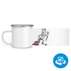 Кружка металлическая белая (круговая запечатка)