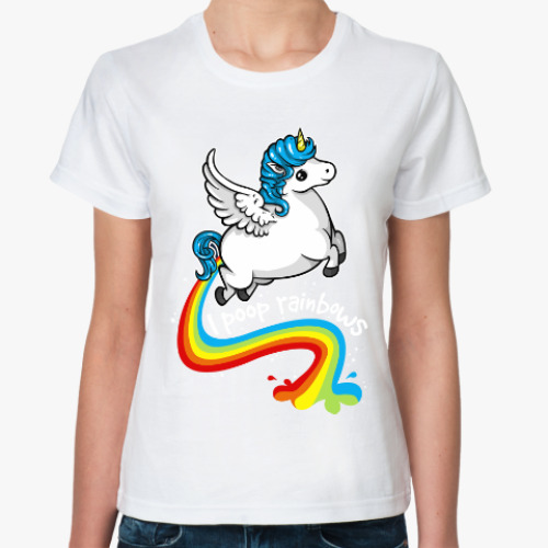 Классическая футболка с принтом Единорог