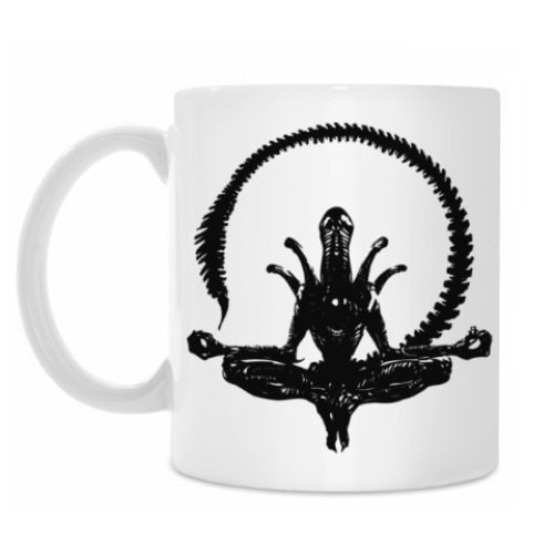 Кружка с принтом Alien yoga
