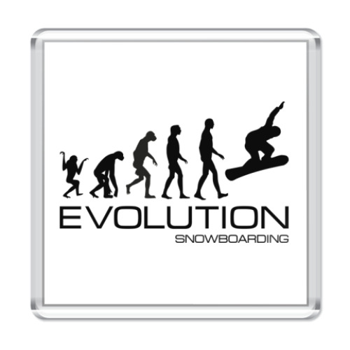 Магнит с принтом Evolution snowboarding