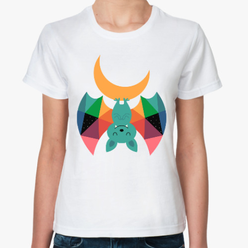 Классическая футболка с принтом Летучая Мышь