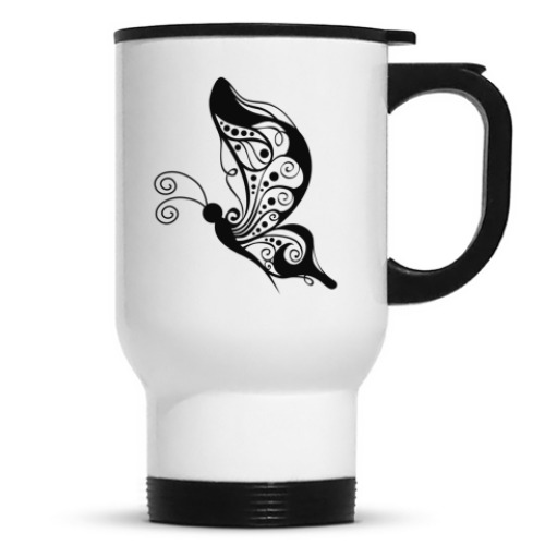 Кружка-термос с принтом Бабочки