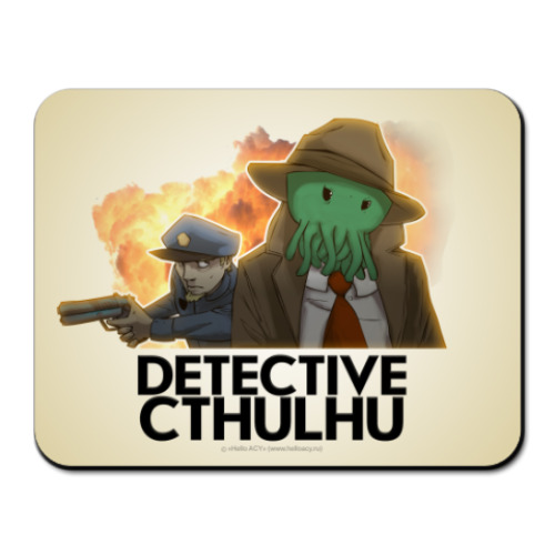 Коврик для мыши с принтом «Detective Cthulhu»