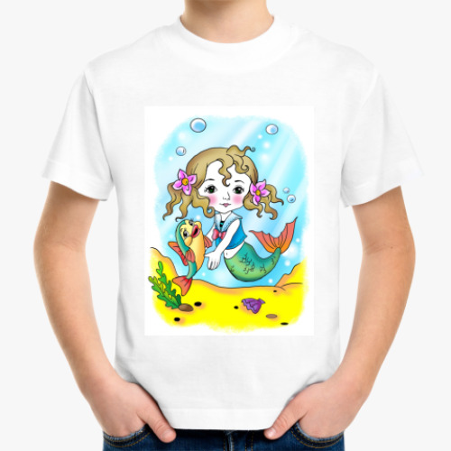 Детская футболка с принтом Русалочка