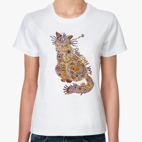 Классическая футболка с принтом Йошкин Кот