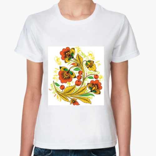 Классическая футболка с принтом Русский народный узор