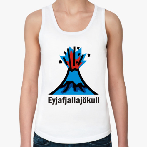 Женская майка с принтом Вулкан