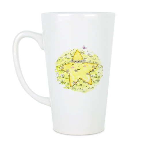 Чашка Латте с принтом Звезда