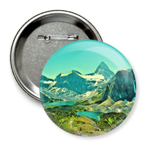 Значок 75мм с принтом Горы