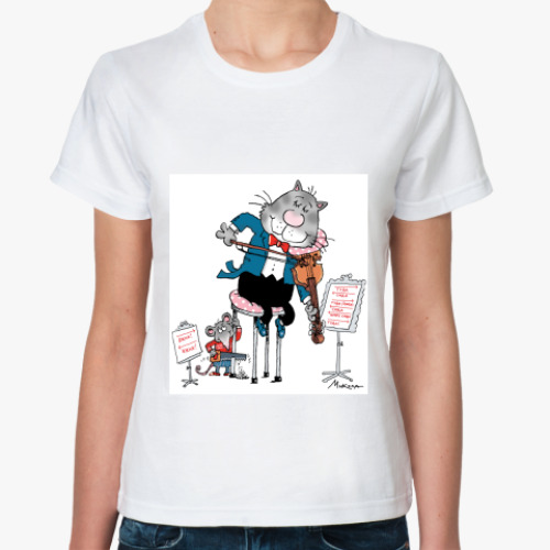 Классическая футболка с принтом СКРИПАЧ