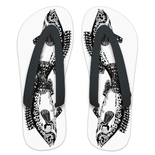 Шлепанцы (сланцы) с принтом Водный мир