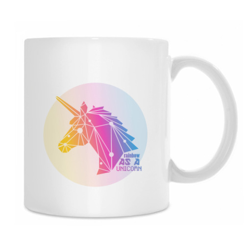 Кружка с принтом Rainbow As a Unicorn