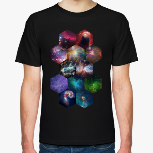 Футболка с принтом Космический гексагон