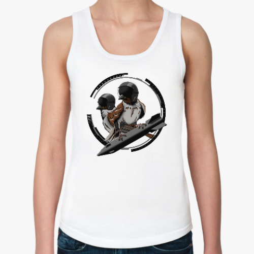 Женская майка с принтом Птицы воробьи-истребители