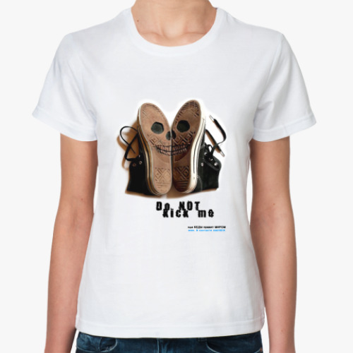 Классическая футболка с принтом 'kick'