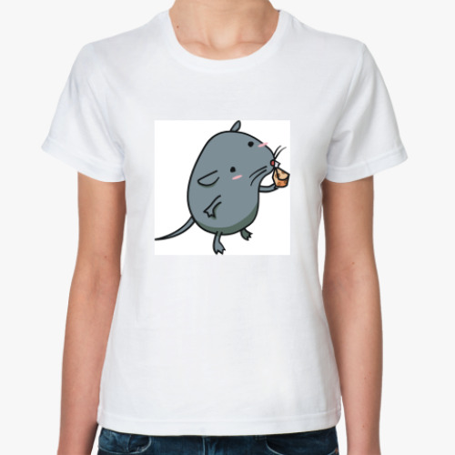 Классическая футболка с принтом 'Мышка'