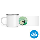 Кружка металлическая белая (круговая запечатка)