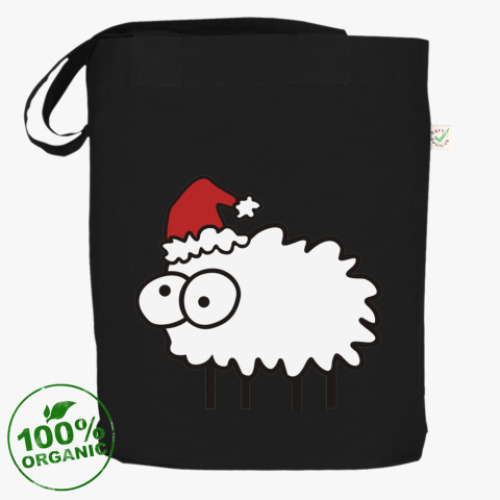 Сумка шоппер с принтом Новогодний бараш