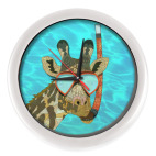 Настенные часы (без цифр) Жираф в иллюминаторе