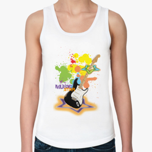 Женская майка с принтом Звезда музыки