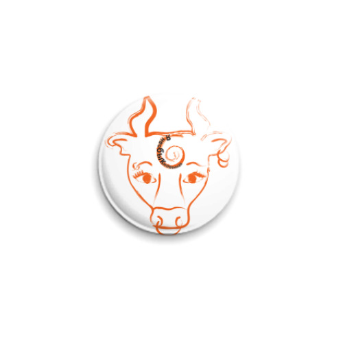 Значок 25мм с принтом Я нео-БЫК-новеннАЯ