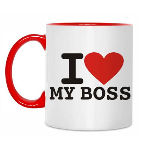Кружка с принтом I Love my Boss