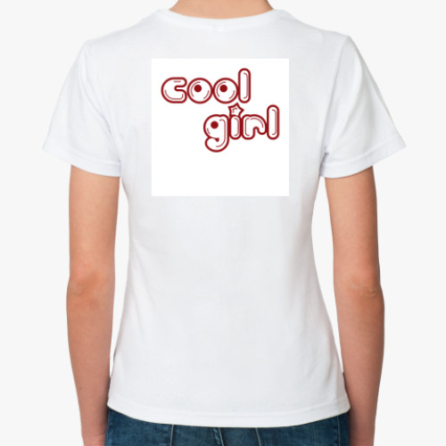 Классическая футболка с принтом Крутая девушка