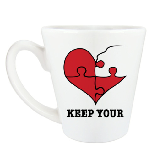 Чашка Латте с принтом Парный дизайн для влюблённых