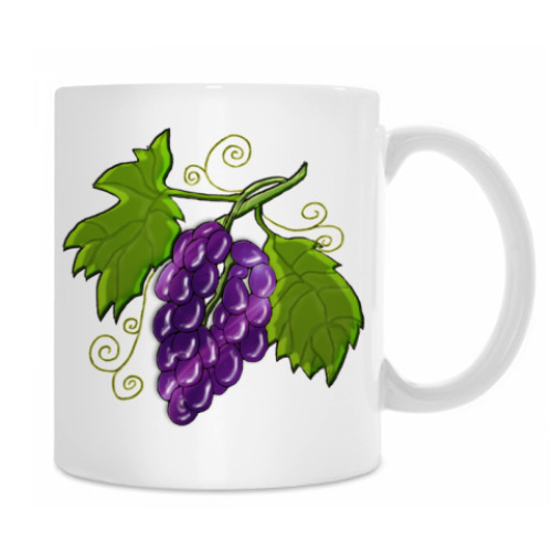 Кружка с принтом Black Grapes