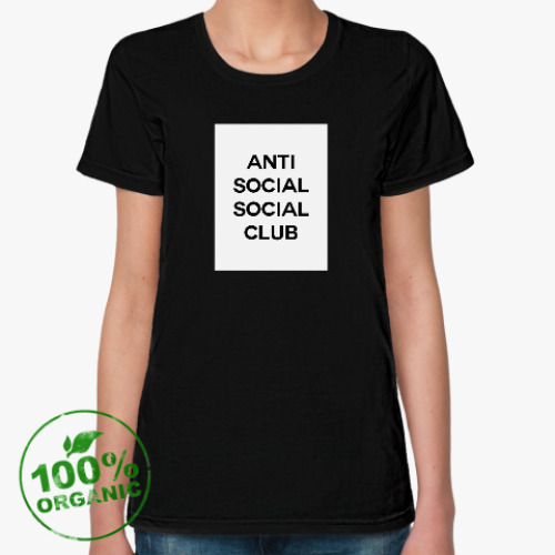 Женская футболка из органик-хлопка с принтом Антисоциальный социальный клуб