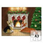 Корги у камина