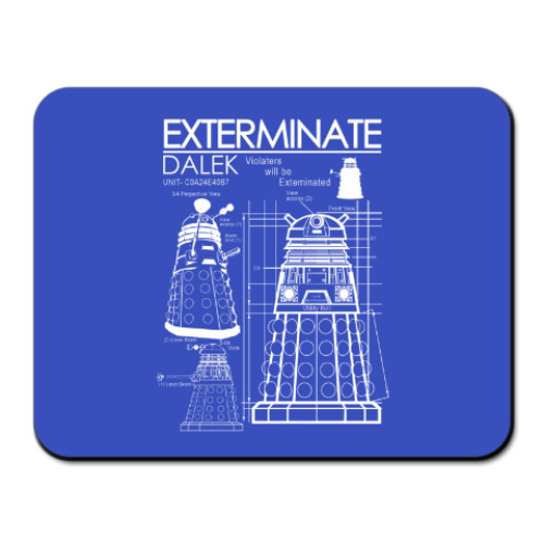 Коврик для мыши с принтом Dalek plan