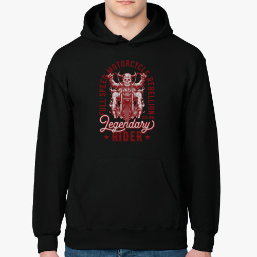 Толстовка худи с принтом Legendary Rider