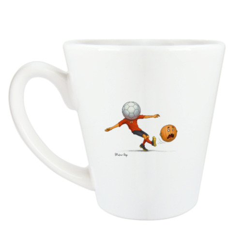 Чашка Латте с принтом Тыква Футбол soccer